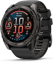 Garmin fēnix® 8 – 51 毫米,AMOLED,藍寶石,高級多功能GPS智慧型手錶,長效電池壽命,潛水,內建 LED 手電筒,碳灰色 DLC 鈦金屬,帶卵石灰錶帶