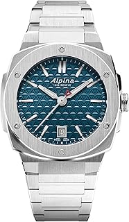 Alpina Unisex 石英 Alpiner 手錶, Silver-Tone 不鏽鋼 錶帶, Blue Dial Style: AL-220TB2AE6B