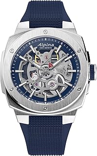 Alpina 男士's 自動機械 Alpiner 手錶, Blue Rubber Strap, Blue Dial Style: AL-520NSKT3AE6