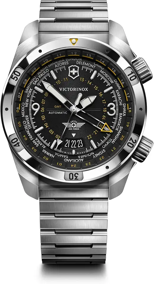 Victorinox Air Pro 自動機械 Black Dial 不鏽鋼 手錶 43mm - 242004