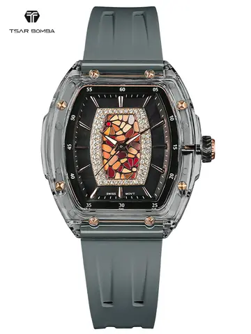 TSAR BOMBA 時尚 女士 手錶 Swiss Movement 石英 Wrist手錶 fo 女士 水晶 女性 錶帶 女士s 禮品