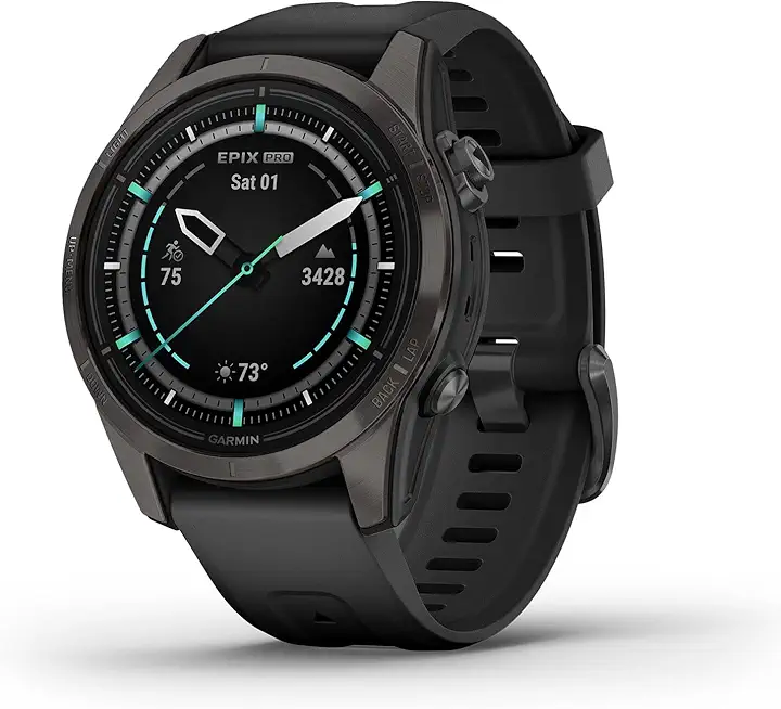 Garmin epix Pro(Gen 2)藍寶石版,42 公釐,高性能智慧型手錶,先進的訓練技術,內建手電筒,黑色