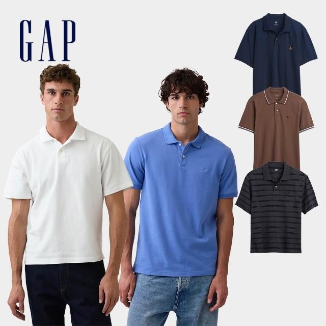 滿 件 折 【 G A P 】 男 裝 夏 季 G a p L o g o P K 布 短 袖 P o l o 衫 - 多 款 任 選 ( & )