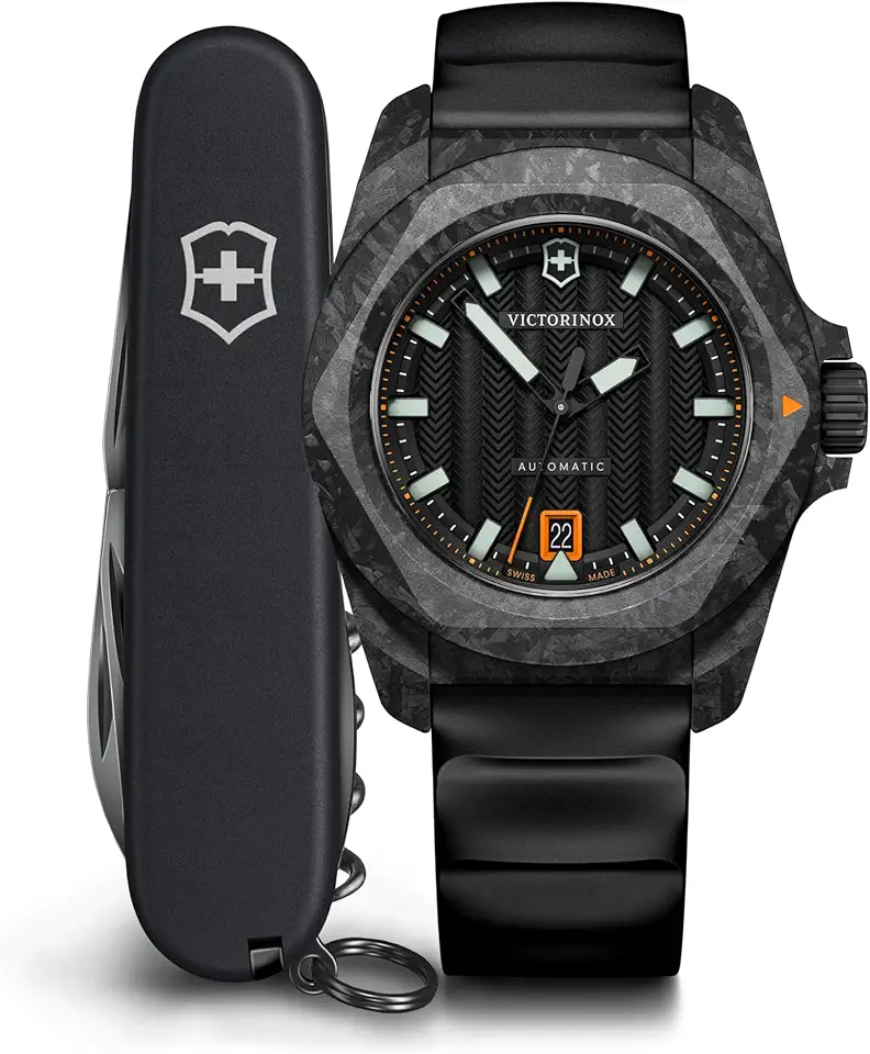 Victorinox I.N.O.X. 自動機械 Black Dial Black Rubber Strap 手錶 Set 41mm - 242023.1