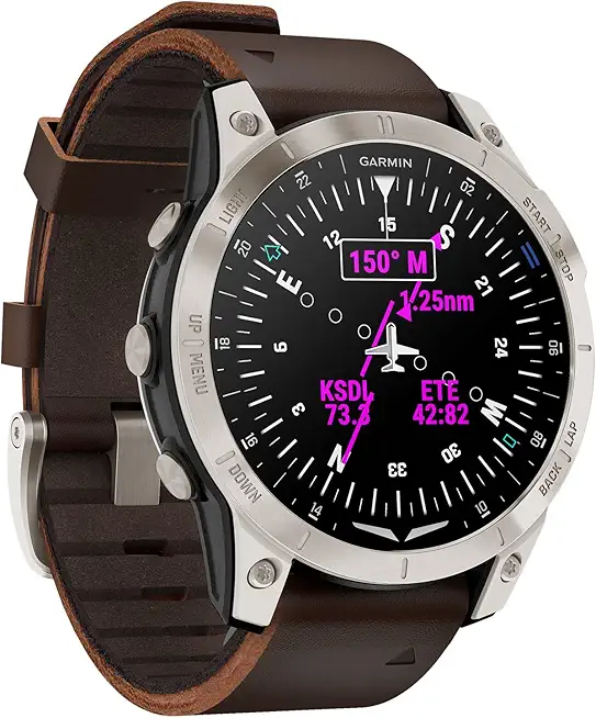 Garmin D2™ Mach 1, Touchscreen Aviator Smart手錶 with GPS Moving Map, Aviation Weather, Health and Wellness Features and ...