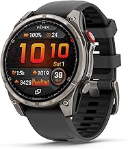 Garmin fēnix 8 Pro,51 公釐,AMOLED 顯示器,優質連接多項運動 GPS 智慧型手錶,inReach 技術,藍寶石,鈦金屬,附石墨/黑色矽膠錶帶