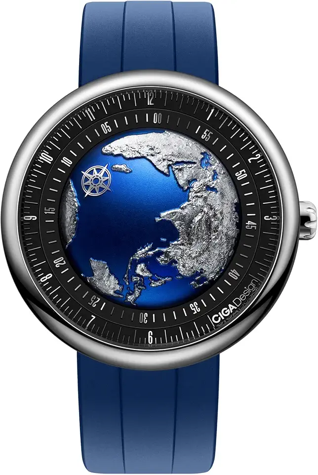 CIGA Design Mechanical 自動機械 手錶 U Series Blue Planet â¡ 43MM, 鈦金屬, 43MM Round 鈦金屬 Case, Earth-like dial de...